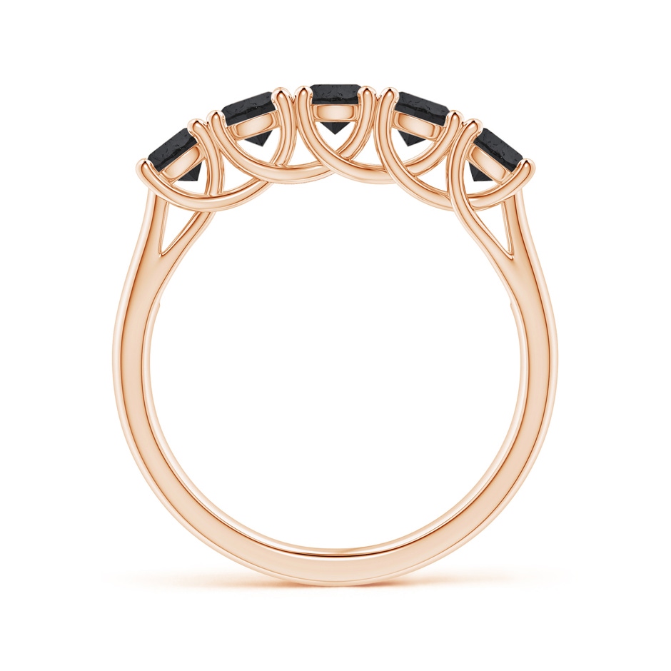 3.8mm A Half Eternity Five Stone Enhanced Black Diamond Wedding Ring in Rose Gold side 199