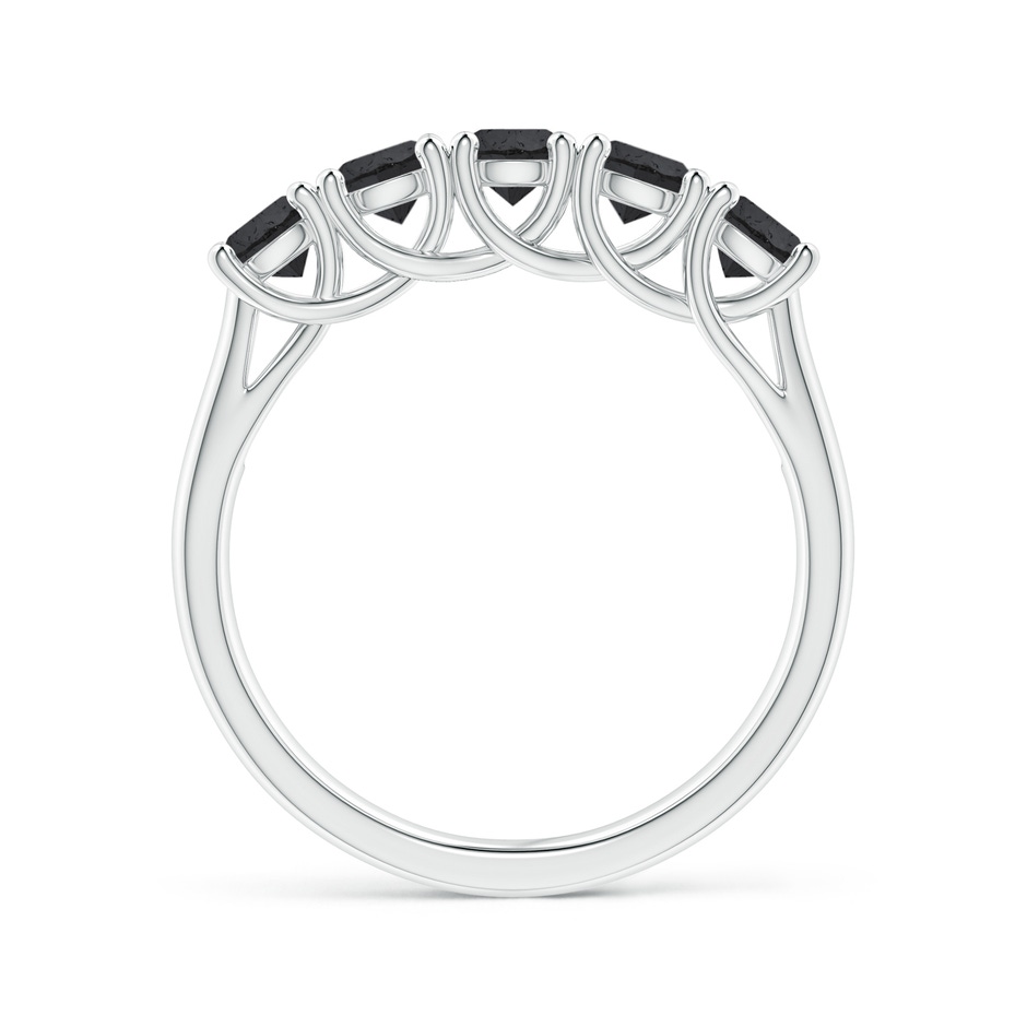 3.8mm A Half Eternity Five Stone Enhanced Black Diamond Wedding Ring in White Gold side 199