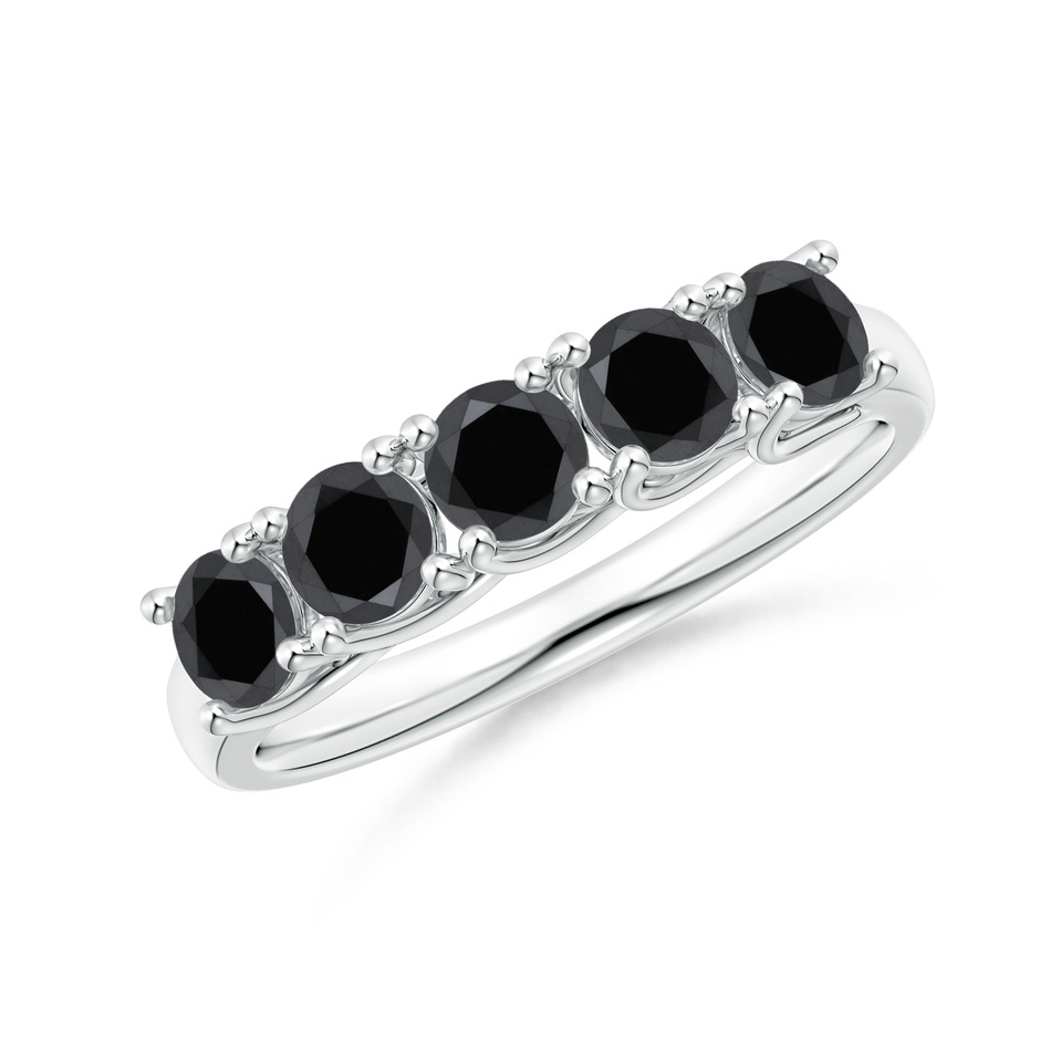 3.8mm AA Half Eternity Five Stone Enhanced Black Diamond Wedding Ring in P950 Platinum 