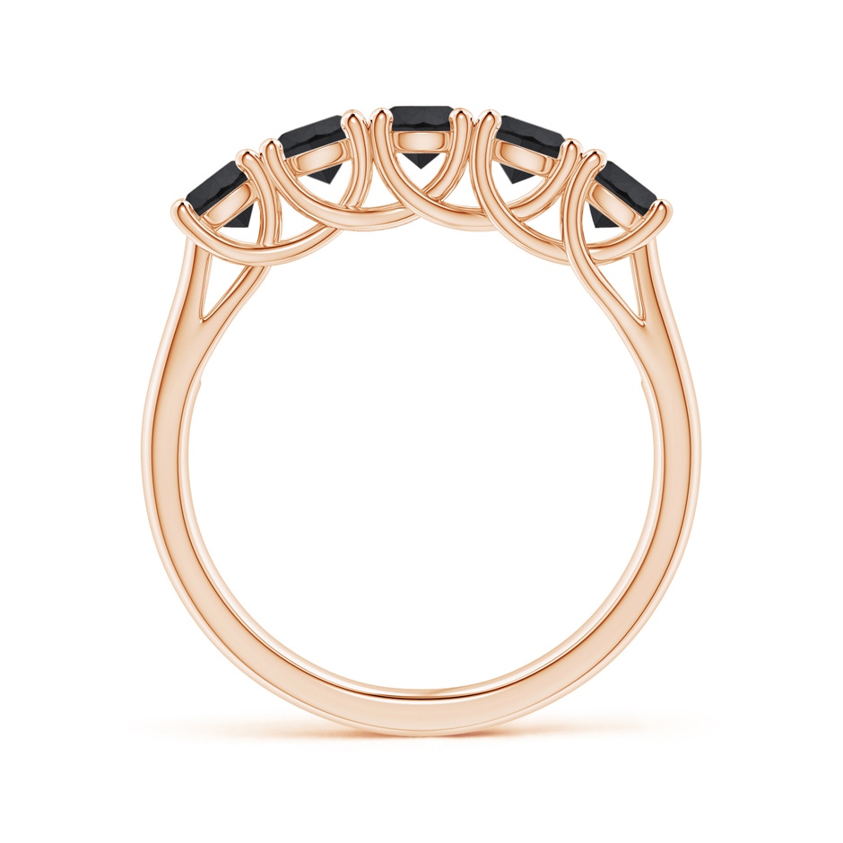 3.8mm AA Half Eternity Five Stone Enhanced Black Diamond Wedding Ring in Rose Gold side 199