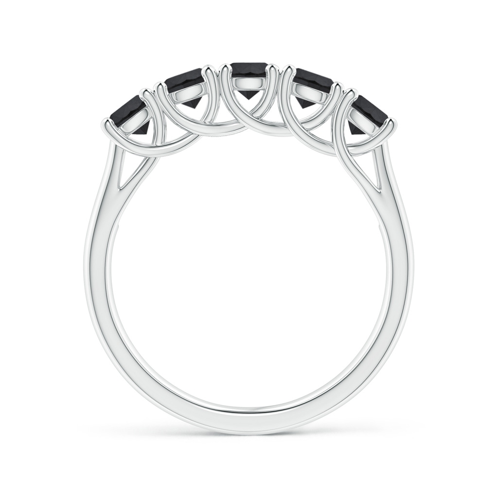 3.8mm AA Half Eternity Five Stone Enhanced Black Diamond Wedding Ring in White Gold - side 199