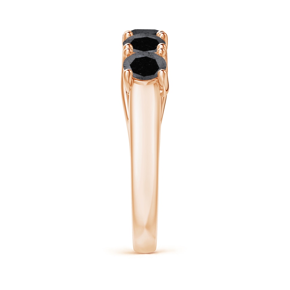 4.5mm A Half Eternity Five Stone Enhanced Black Diamond Wedding Ring in 18K Rose Gold side 299