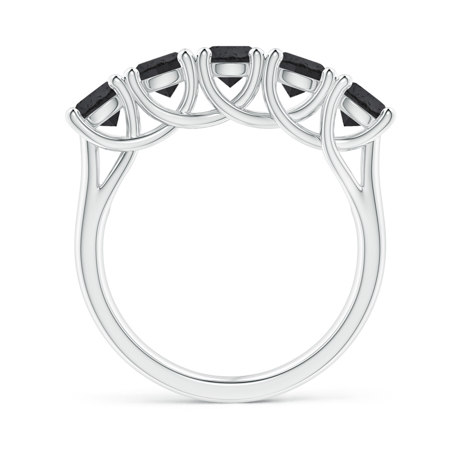 4.5mm A Half Eternity Five Stone Enhanced Black Diamond Wedding Ring in 18K White Gold side 199