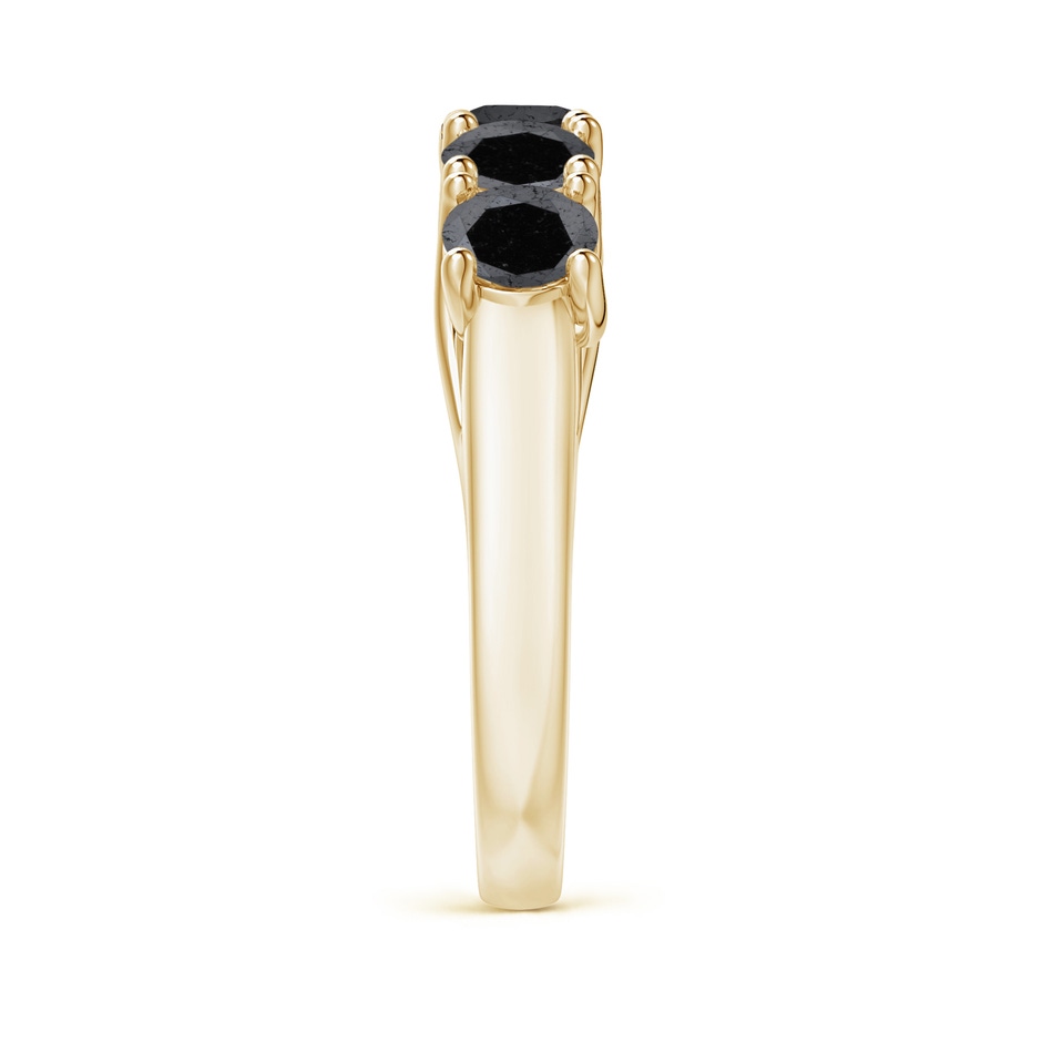 4.5mm A Half Eternity Five Stone Enhanced Black Diamond Wedding Ring in Yellow Gold side 299
