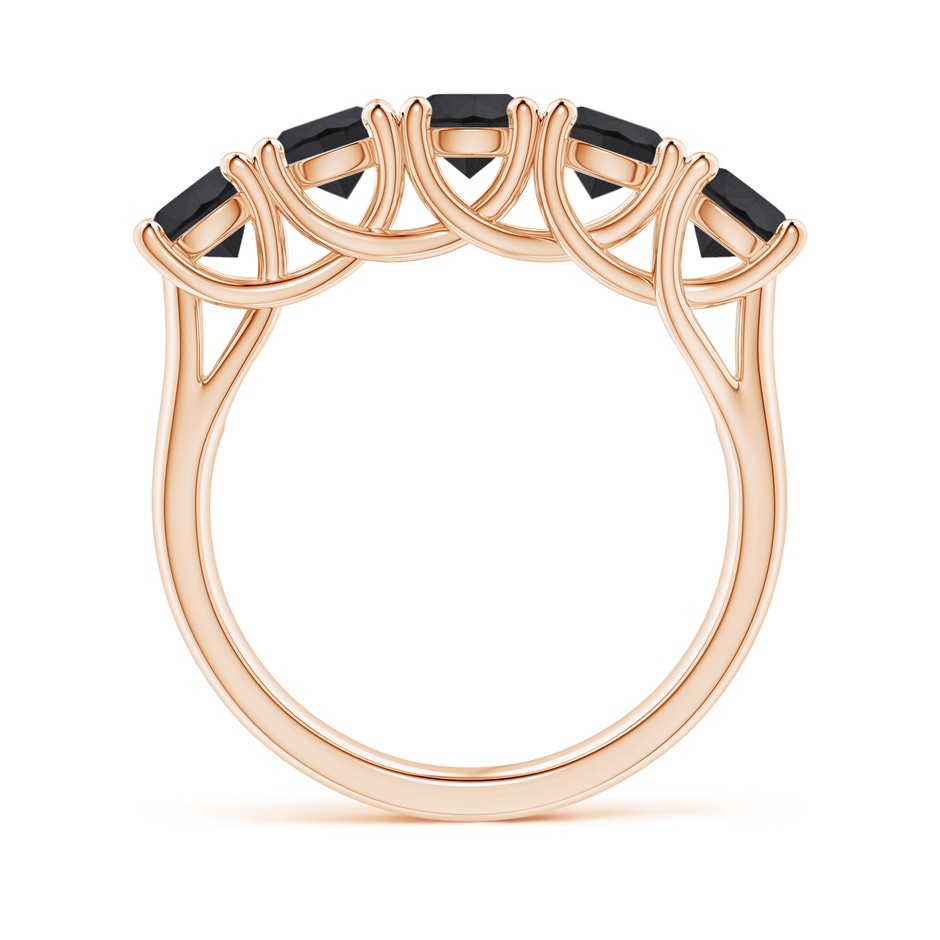 4.5mm AA Half Eternity Five Stone Enhanced Black Diamond Wedding Ring in Rose Gold side 199
