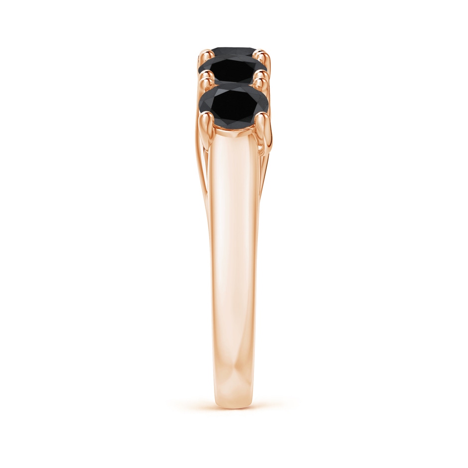 4.5mm AA Half Eternity Five Stone Enhanced Black Diamond Wedding Ring in Rose Gold side 299