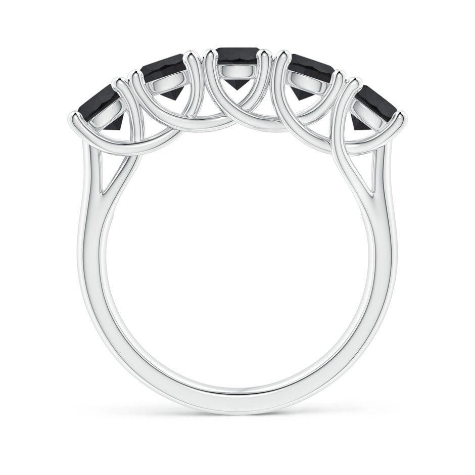4.5mm AA Half Eternity Five Stone Enhanced Black Diamond Wedding Ring in White Gold side 199