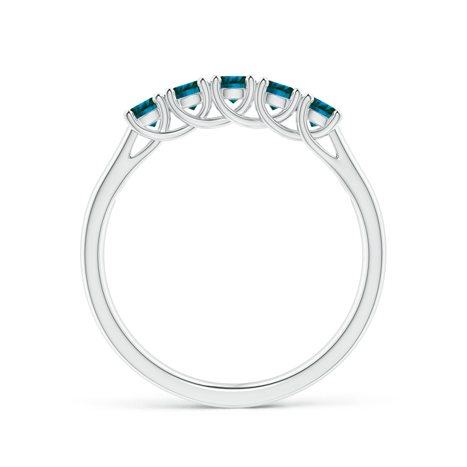 2.8mm AA Half Eternity Five Stone Enhanced Blue Diamond Wedding Ring in P950 Platinum side 199