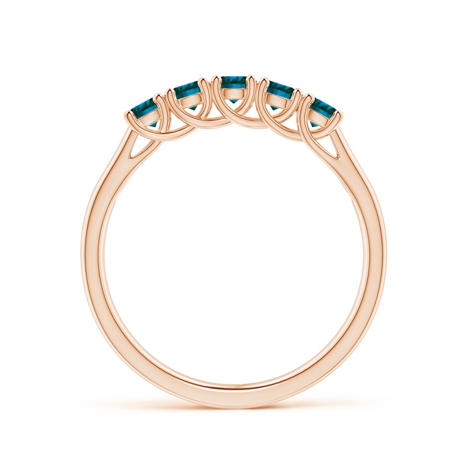 2.8mm AA Half Eternity Five Stone Enhanced Blue Diamond Wedding Ring in Rose Gold side 199