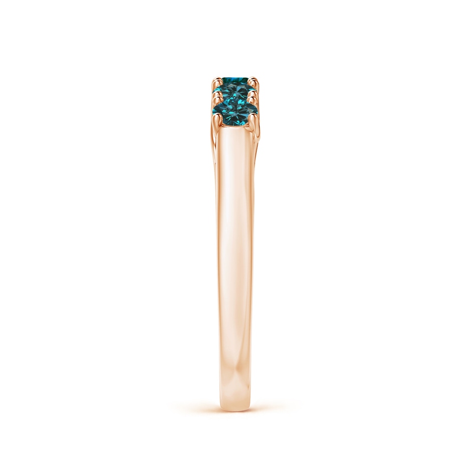 2.8mm AA Half Eternity Five Stone Enhanced Blue Diamond Wedding Ring in Rose Gold side 299
