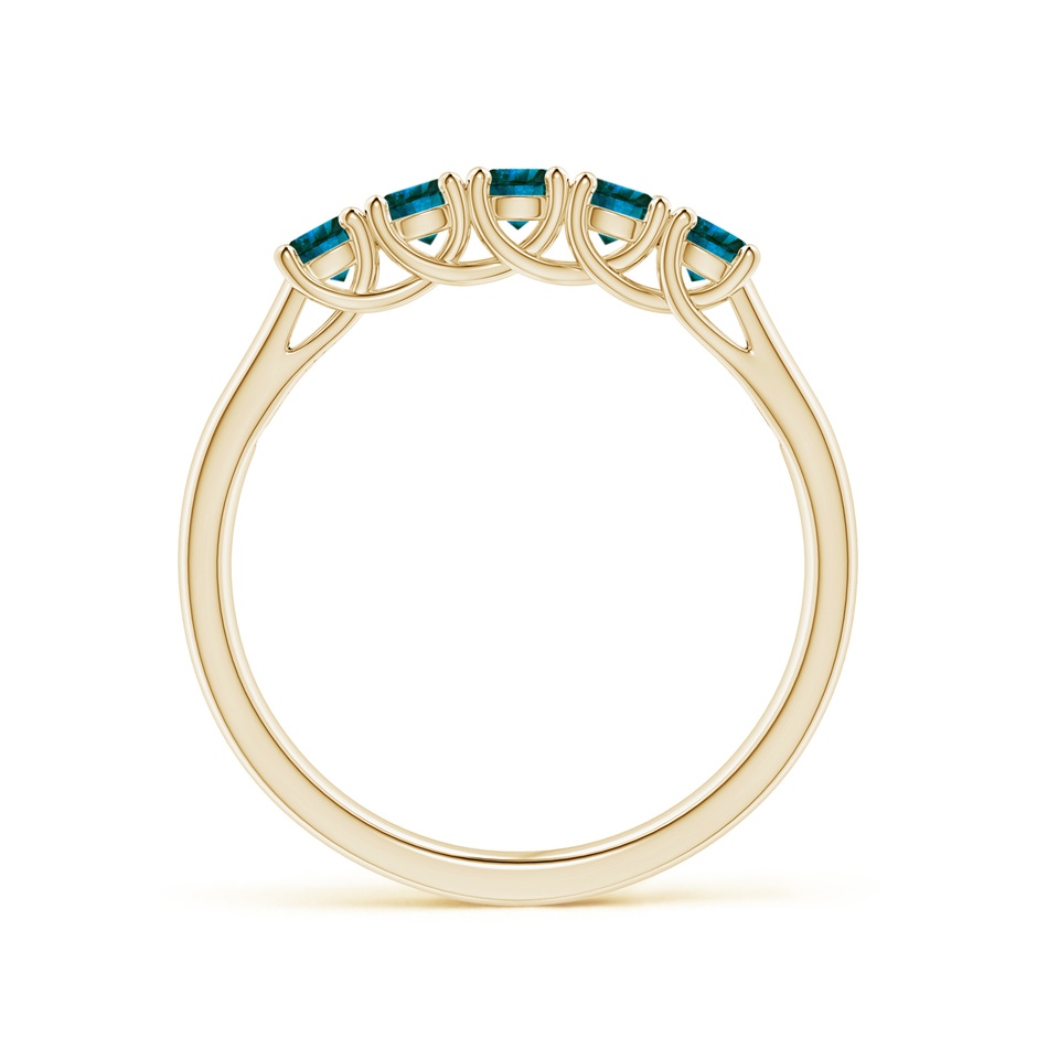2.8mm AA Half Eternity Five Stone Enhanced Blue Diamond Wedding Ring in Yellow Gold side 199