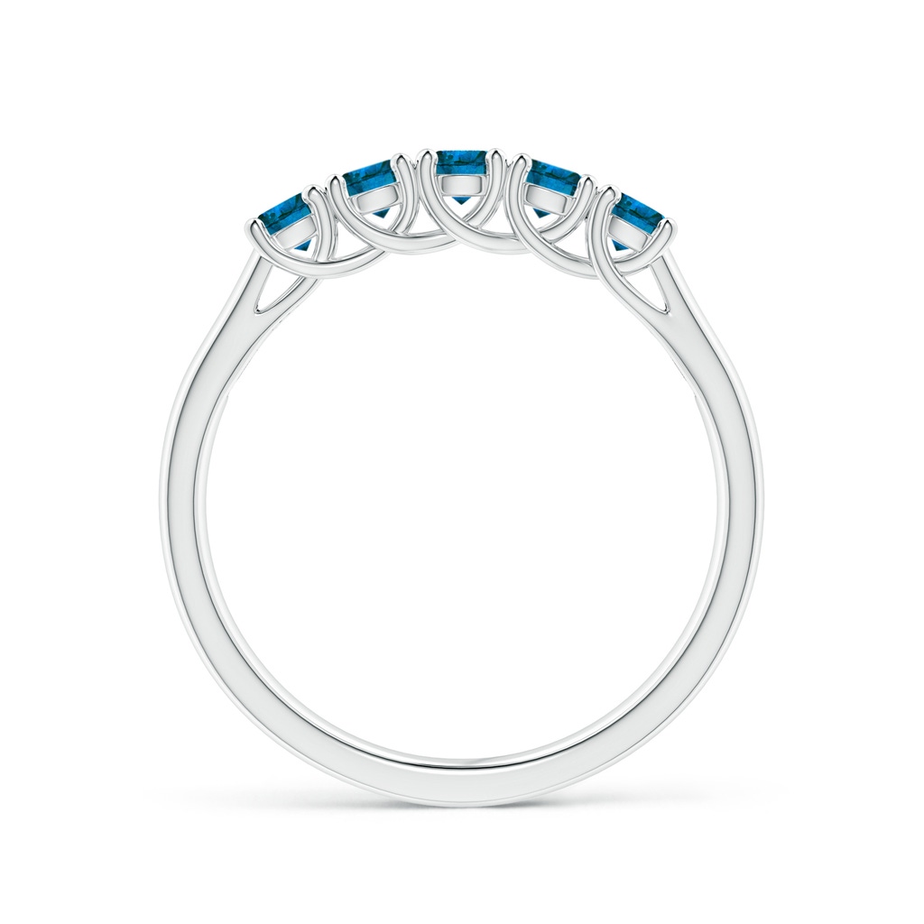 2.8mm AAA Half Eternity Five Stone Enhanced Blue Diamond Wedding Ring in P950 Platinum - side 199