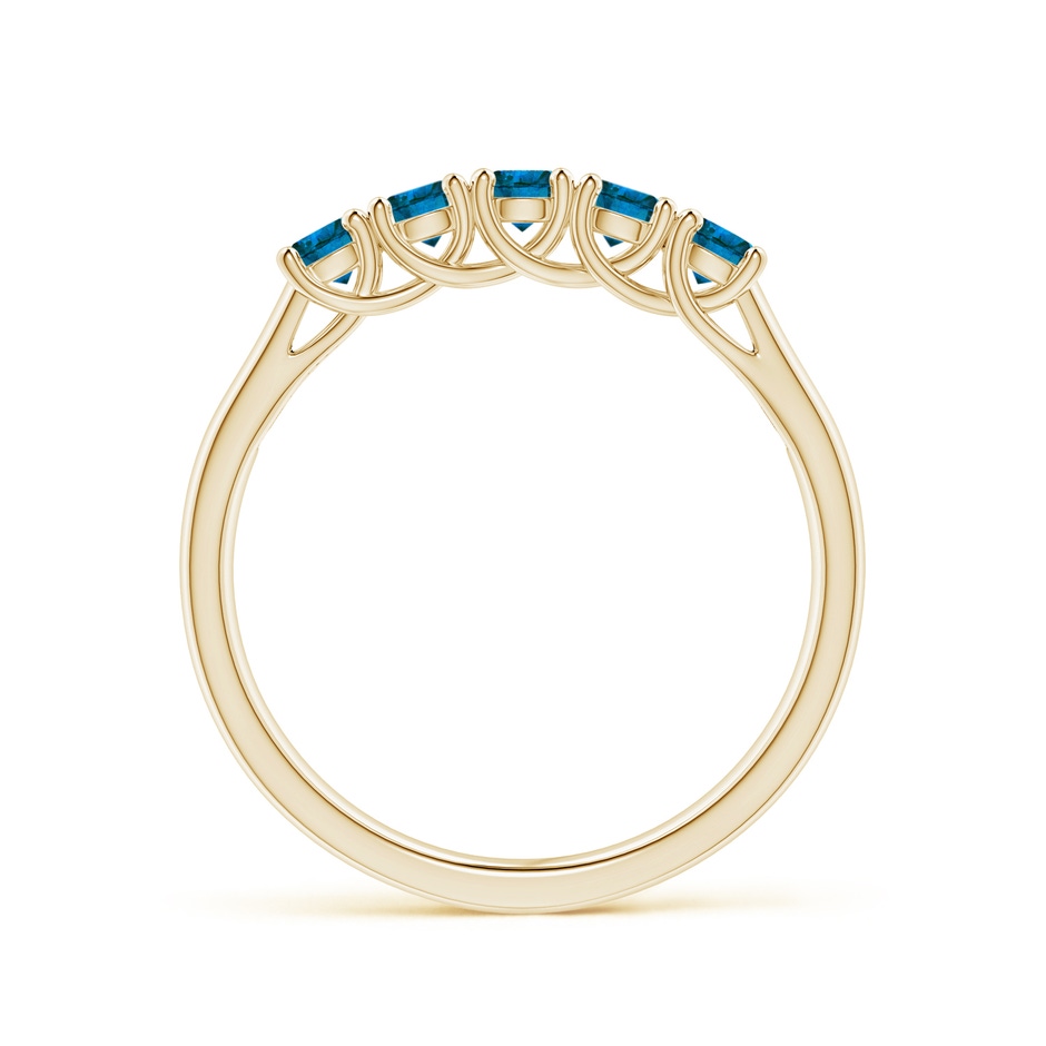 2.8mm AAA Half Eternity Five Stone Enhanced Blue Diamond Wedding Ring in Yellow Gold side 199
