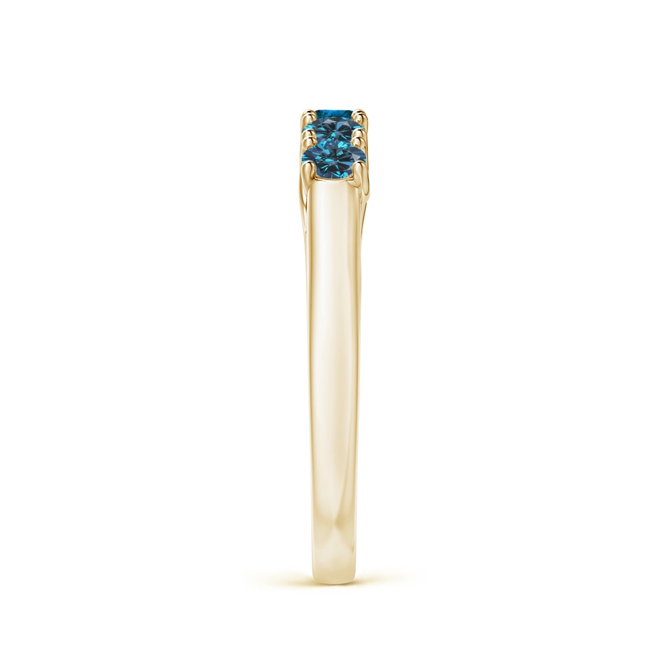 2.8mm AAA Half Eternity Five Stone Enhanced Blue Diamond Wedding Ring in Yellow Gold side 299
