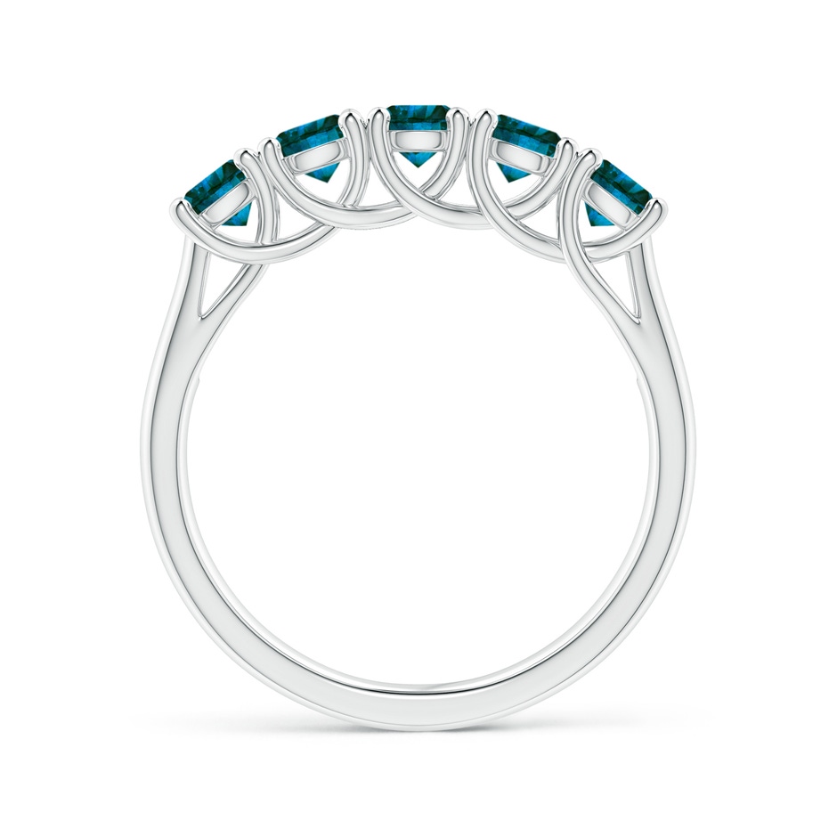 3.8mm AA Half Eternity Five Stone Enhanced Blue Diamond Wedding Ring in P950 Platinum side 199