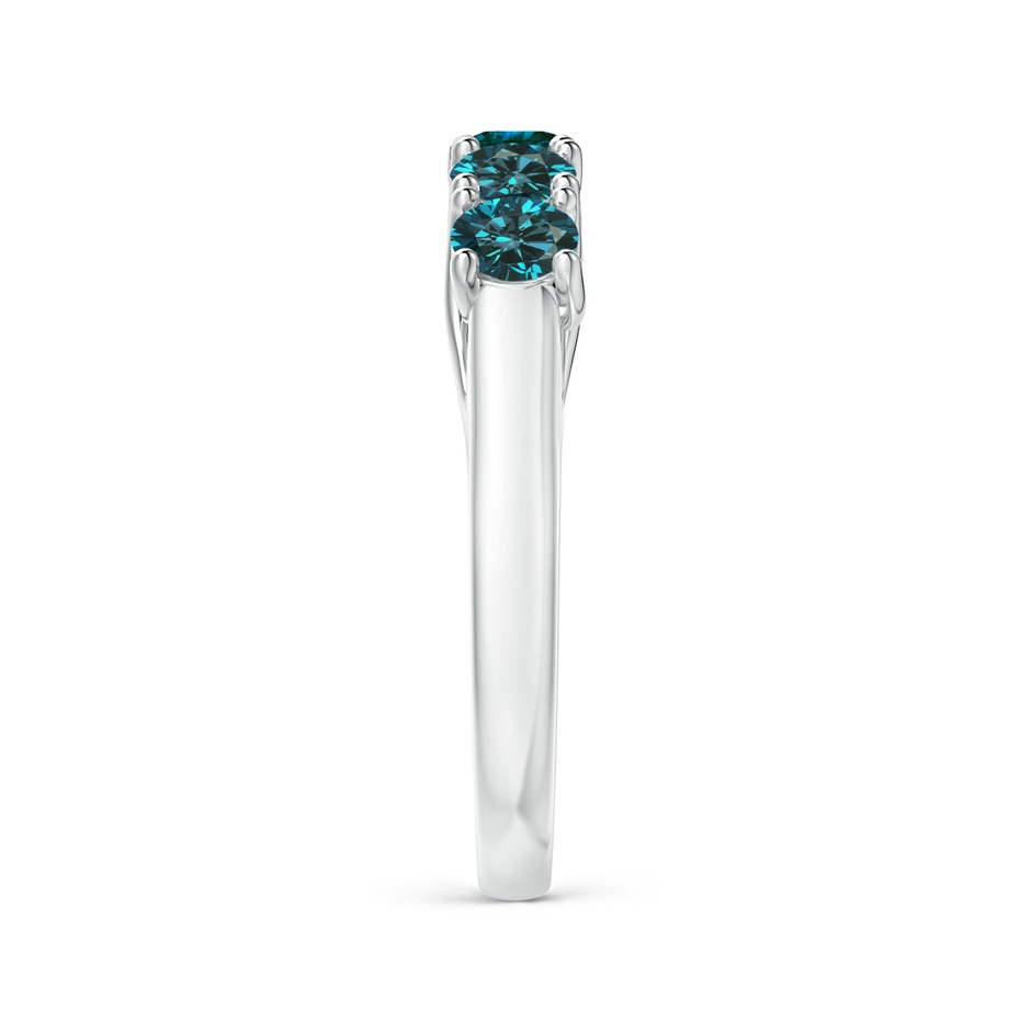 3.8mm AA Half Eternity Five Stone Enhanced Blue Diamond Wedding Ring in P950 Platinum side 299