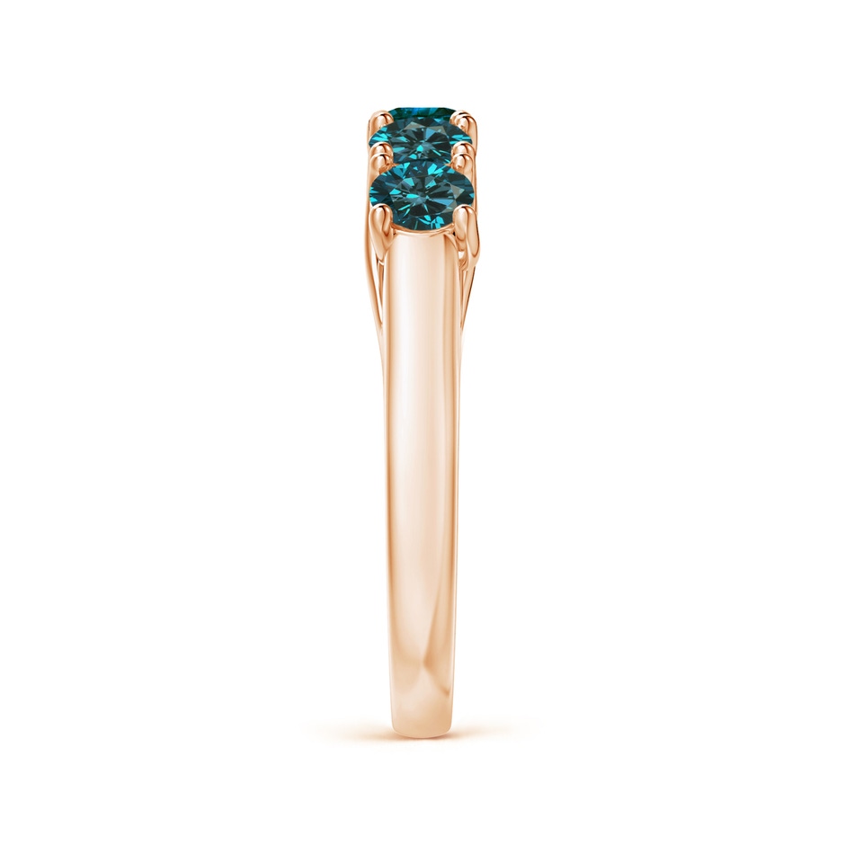 3.8mm AA Half Eternity Five Stone Enhanced Blue Diamond Wedding Ring in Rose Gold side 299