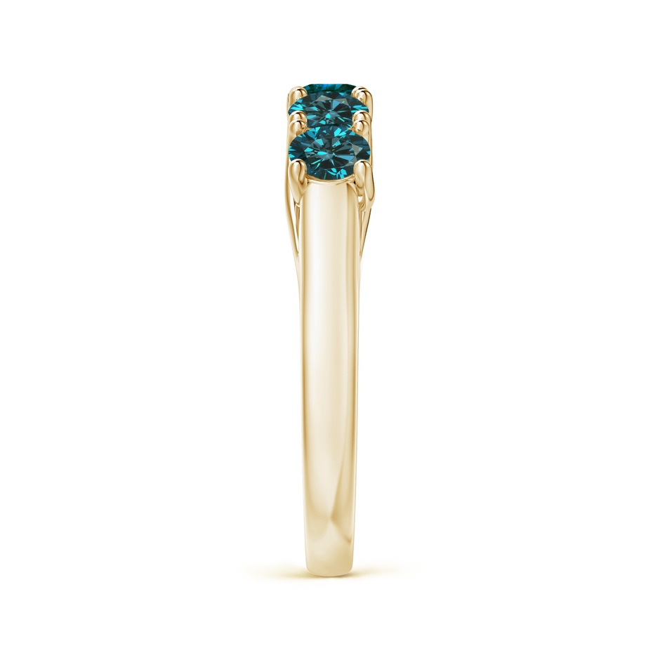 3.8mm AA Half Eternity Five Stone Enhanced Blue Diamond Wedding Ring in Yellow Gold side 299