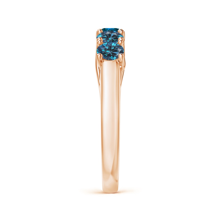 3.8mm AAA Half Eternity Five Stone Enhanced Blue Diamond Wedding Ring in Rose Gold side 299
