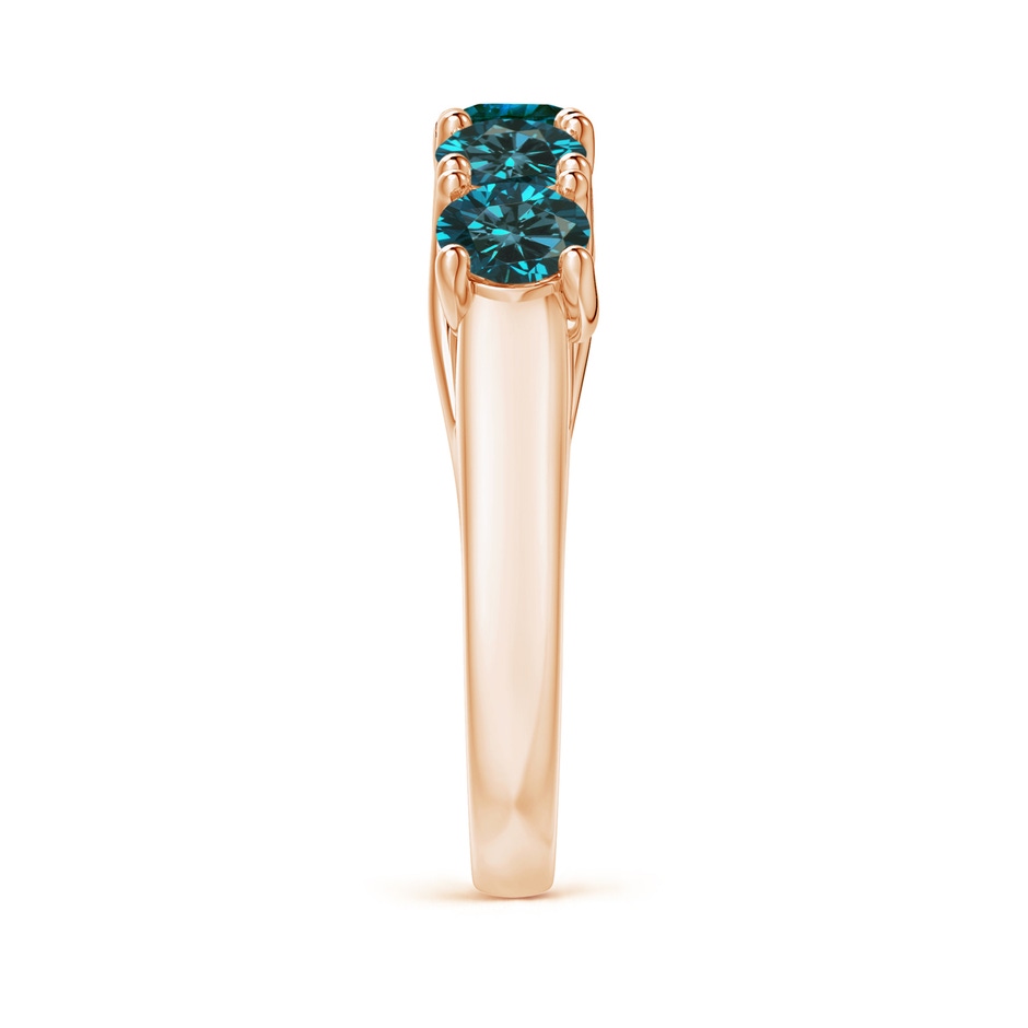 4.5mm AA Half Eternity Five Stone Enhanced Blue Diamond Wedding Ring in Rose Gold side 299