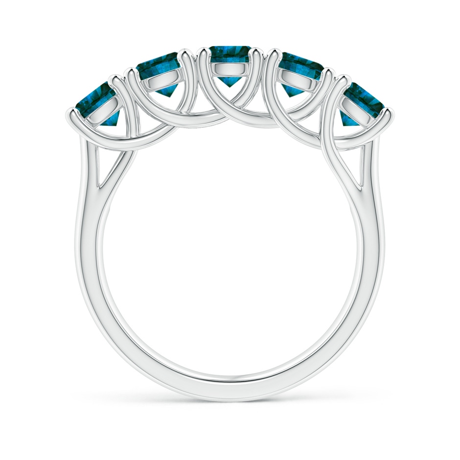 4.5mm AA Half Eternity Five Stone Enhanced Blue Diamond Wedding Ring in White Gold side 199