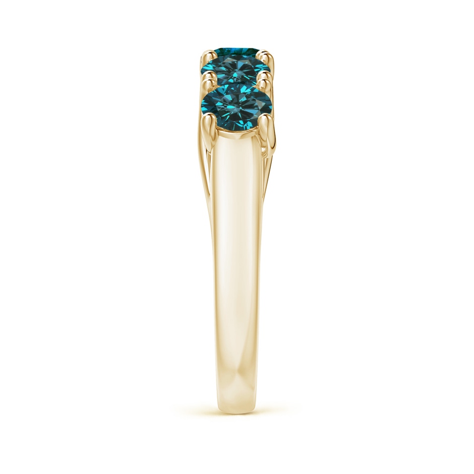4.5mm AA Half Eternity Five Stone Enhanced Blue Diamond Wedding Ring in Yellow Gold side 299