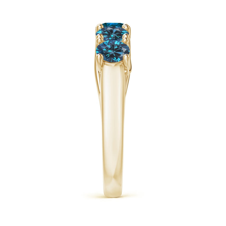 4.5mm AAA Half Eternity Five Stone Enhanced Blue Diamond Wedding Ring in 18K Yellow Gold side 299