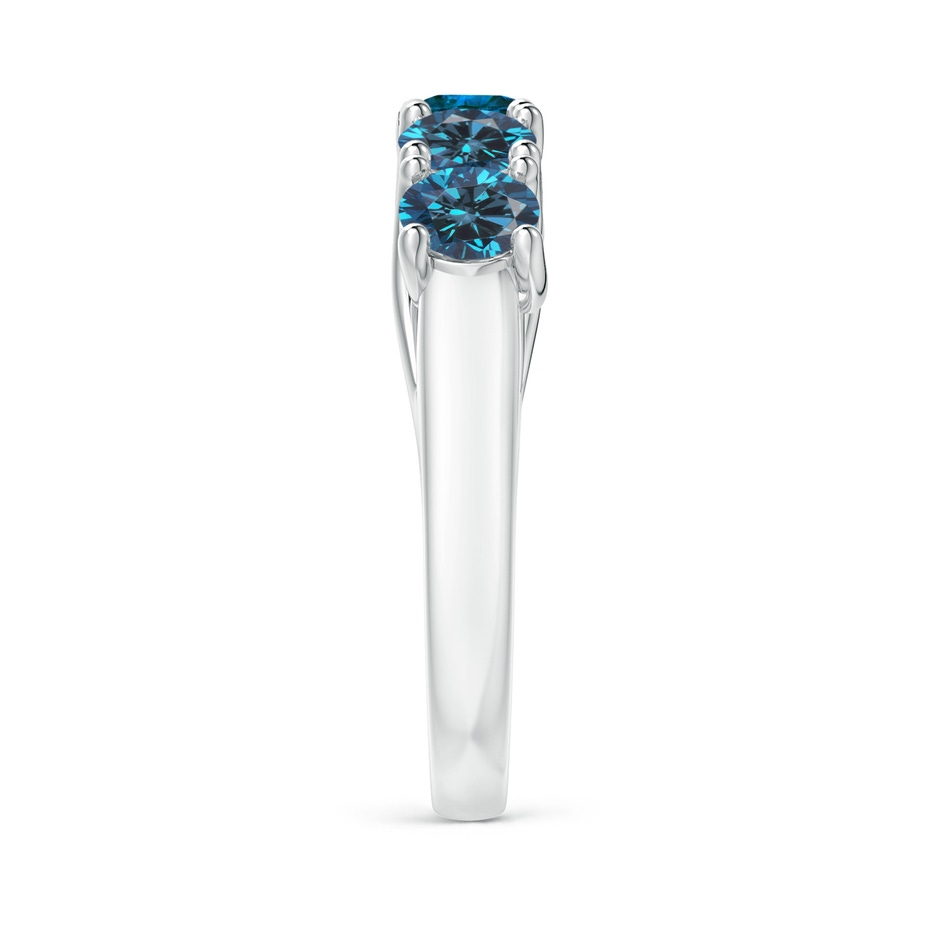 4.5mm AAA Half Eternity Five Stone Enhanced Blue Diamond Wedding Ring in P950 Platinum side 299