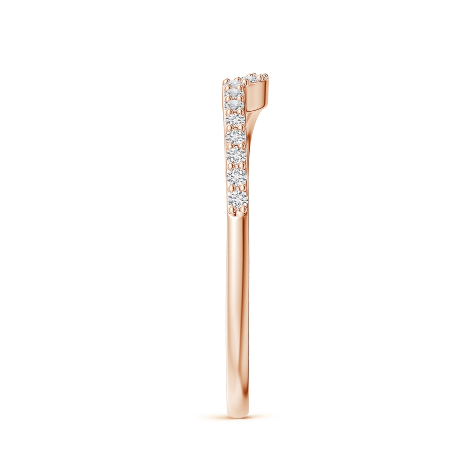 1.2mm HSI2 Curved Classic Diamond Half Eternity Wedding Ring in Rose Gold side 299