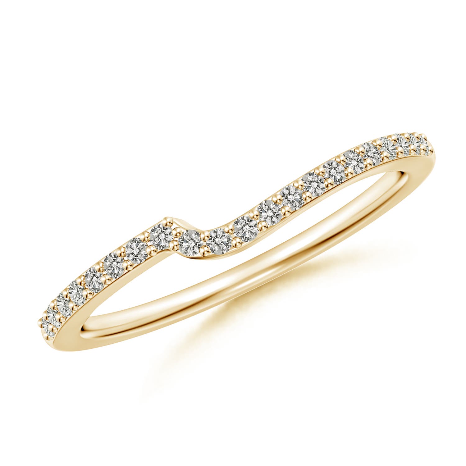 1.2mm JI2 Curved Classic Diamond Half Eternity Wedding Ring in 18CT Yellow Gold