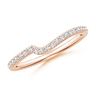 1.3mm GHVS Curved Classic Diamond Half Eternity Wedding Ring in Rose Gold