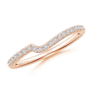 1.3mm HSI2 Curved Classic Diamond Half Eternity Wedding Ring in Rose Gold