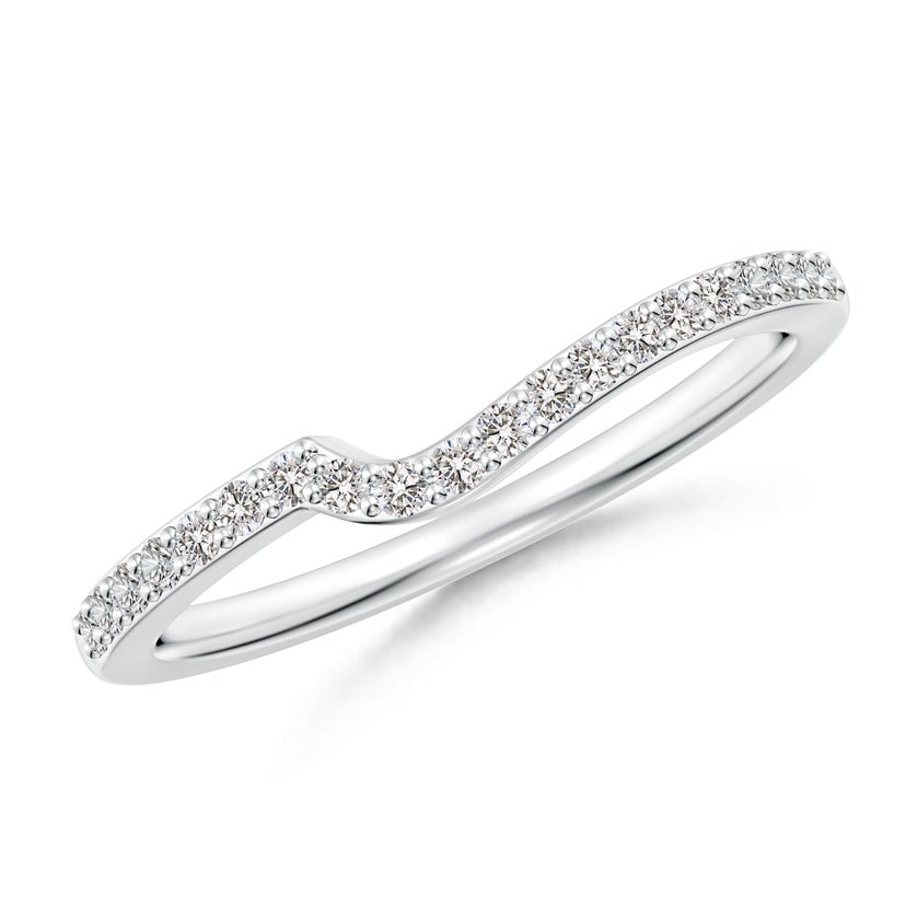 Curved Classic Diamond Half Eternity Wedding Ring