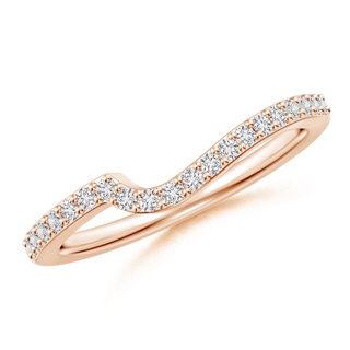 1.4mm HSI2 Curved Classic Diamond Half Eternity Wedding Ring in Rose Gold