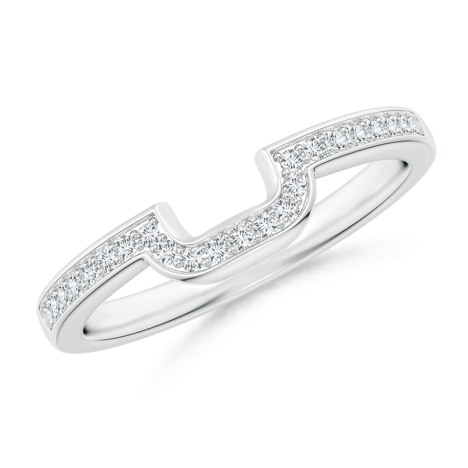 1.1mm GHVS Half Eternity Diamond Curved Comfort Fit Wedding Ring in P950 Platinum