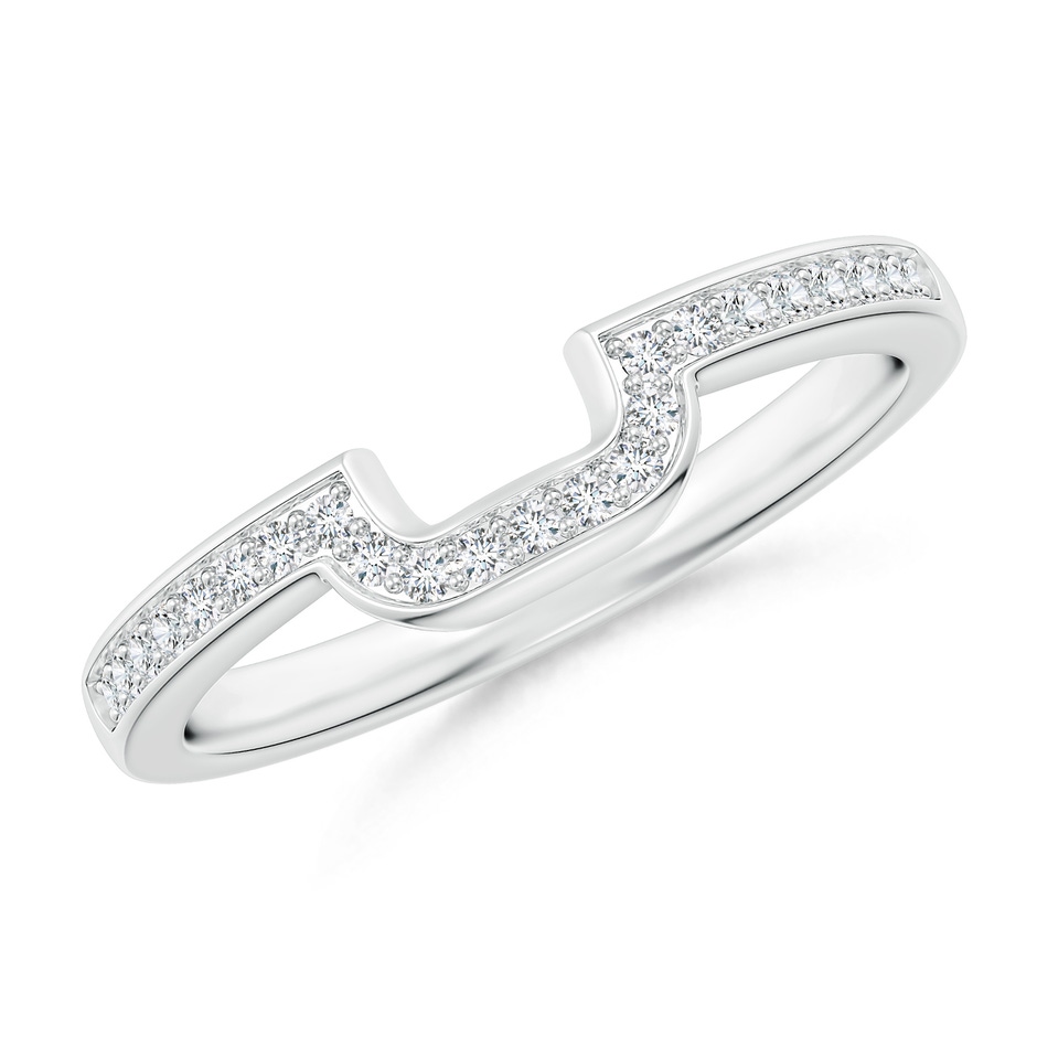 1.1mm GHVS Half Eternity Diamond Curved Comfort Fit Wedding Ring in White Gold 