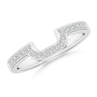 1.3mm HSI2 Half Eternity Diamond Curved Comfort Fit Wedding Ring in White Gold