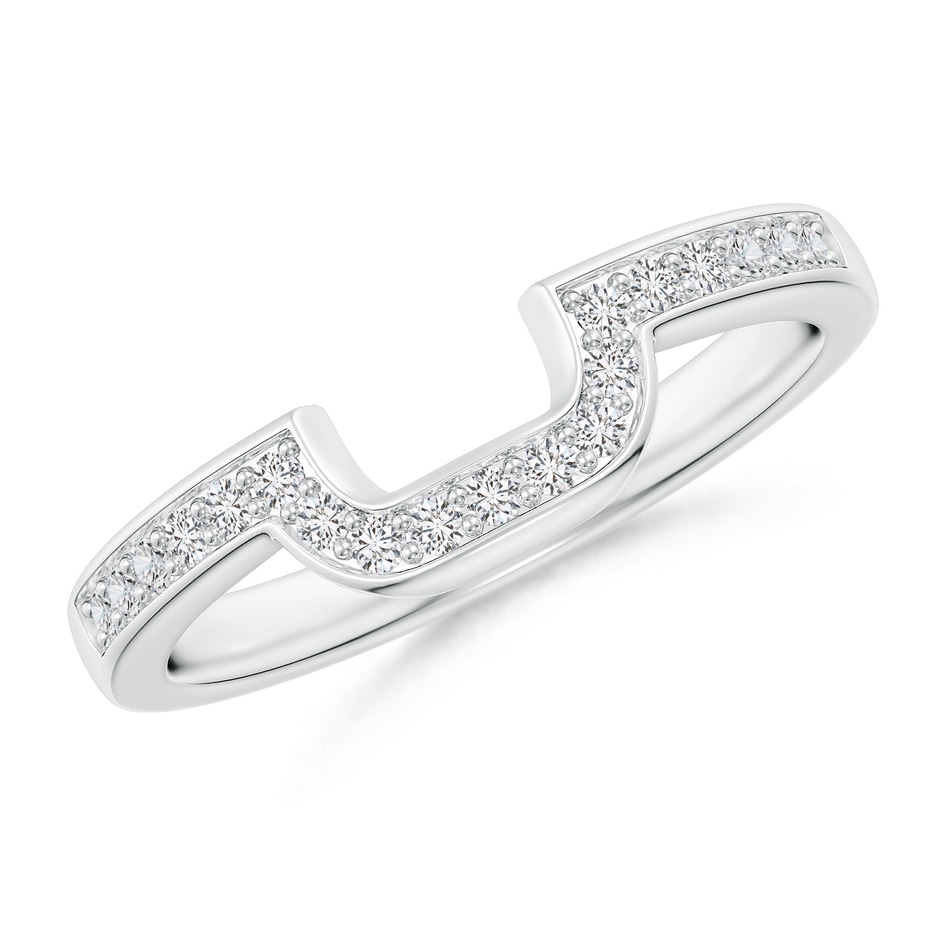 1.3mm HSI2 Half Eternity Diamond Curved Comfort Fit Wedding Ring in White Gold 
