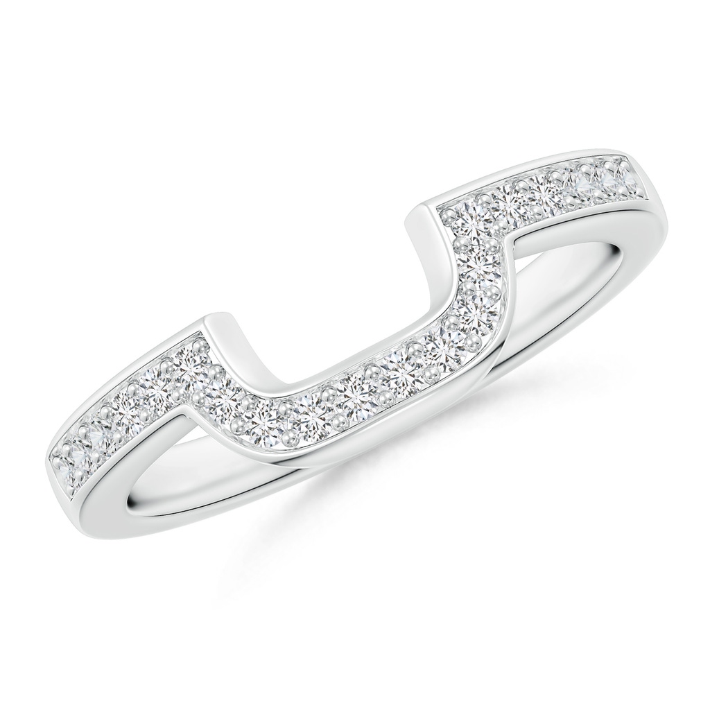 1.4mm HSI2 Half Eternity Diamond Curved Comfort Fit Wedding Ring in White Gold