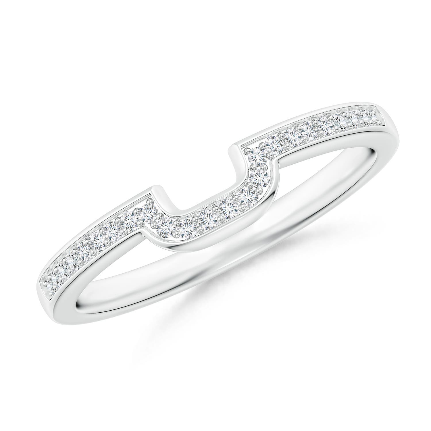1mm GHVS Half Eternity Diamond Curved Comfort Fit Wedding Ring in 18CT White Gold