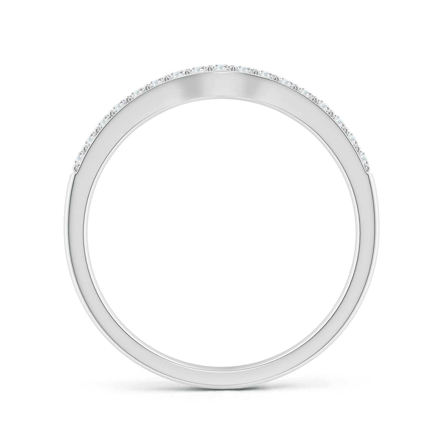 1.3mm GHVS Classic Diamond Half Eternity Contoured Wedding Ring in White Gold - side 3