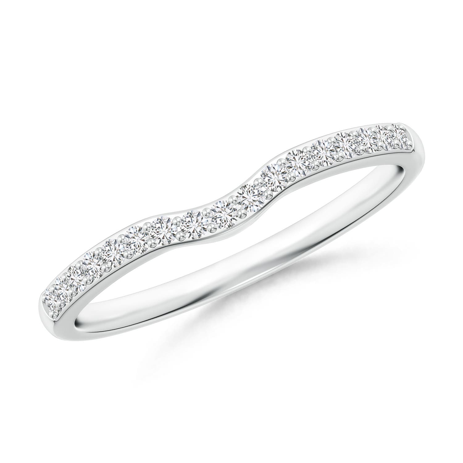 1.3mm HSI2 Classic Diamond Half Eternity Contoured Wedding Ring in 18K White Gold
