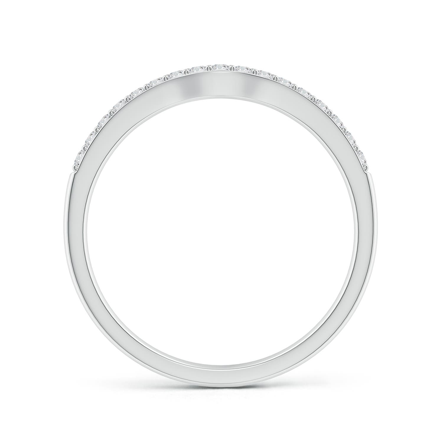1.3mm HSI2 Classic Diamond Half Eternity Contoured Wedding Ring in 18K White Gold