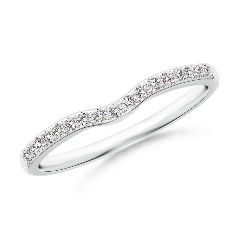 1.3mm II1 Classic Diamond Half Eternity Contoured Wedding Ring in White Gold 