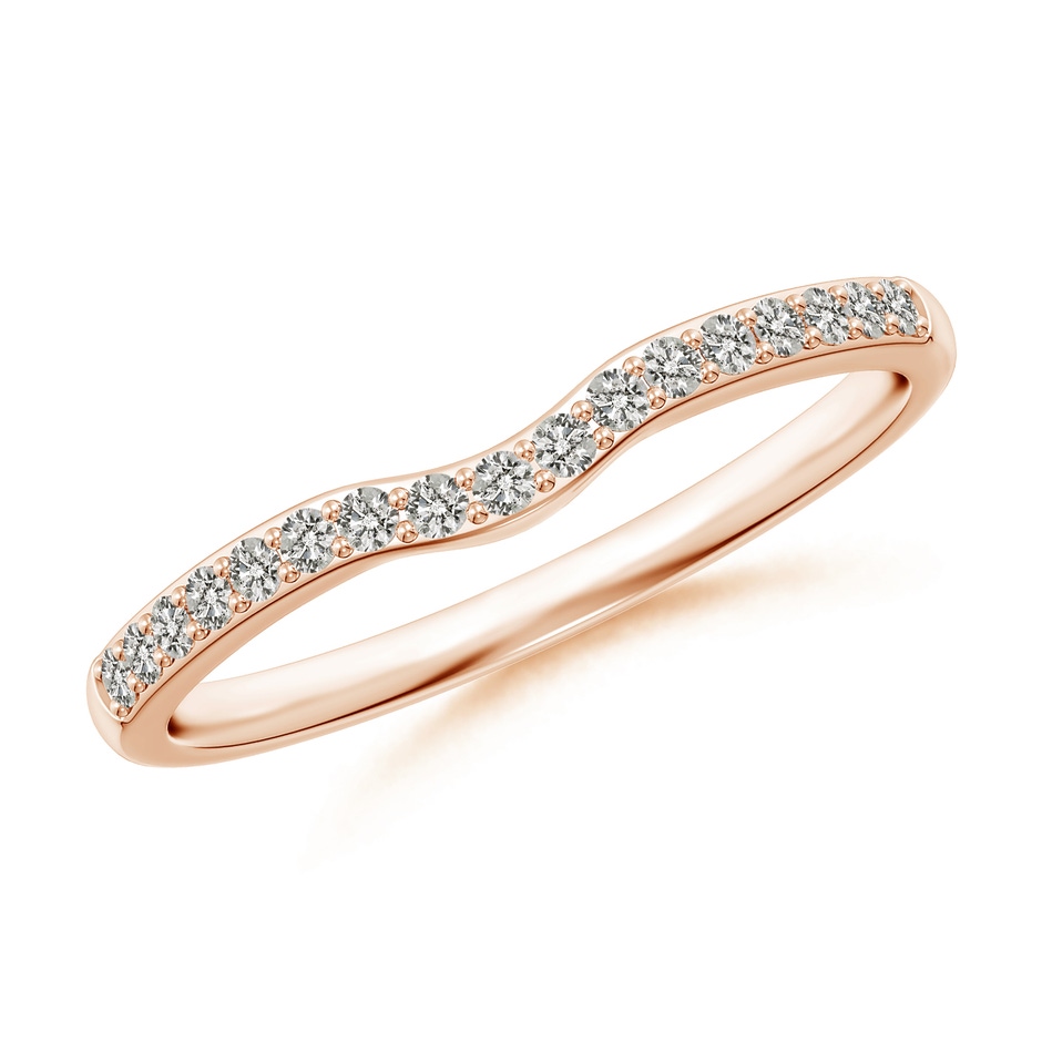 1.3mm JI2 Classic Diamond Half Eternity Contoured Wedding Ring in Rose Gold 