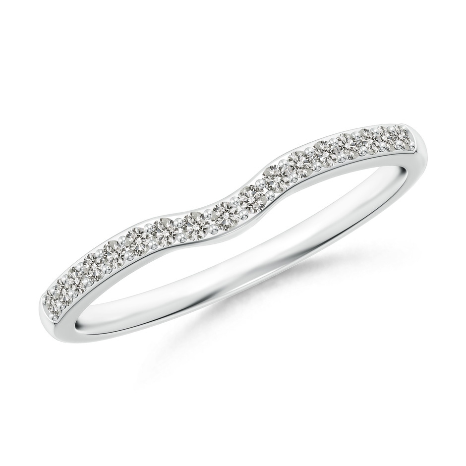 1.3mm JI2 Classic Diamond Half Eternity Contoured Wedding Ring in White Gold 