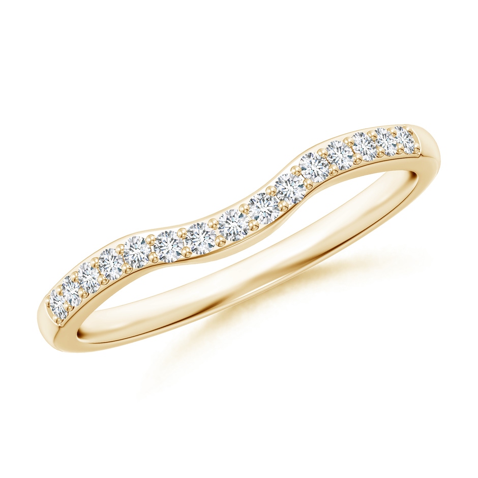1.4mm GHVS Classic Diamond Half Eternity Contoured Wedding Ring in Yellow Gold 
