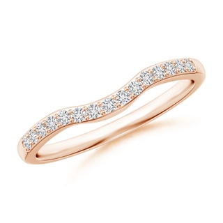 1.4mm HSI2 Classic Diamond Half Eternity Contoured Wedding Ring in Rose Gold