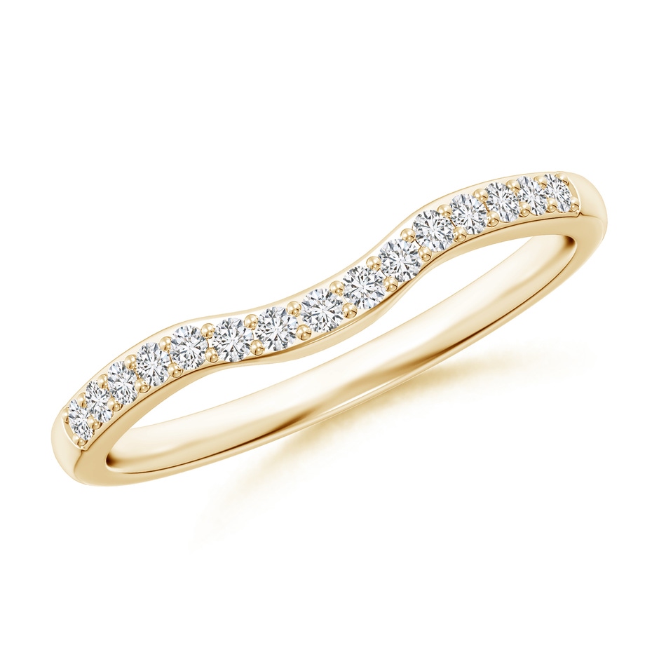 1.4mm HSI2 Classic Diamond Half Eternity Contoured Wedding Ring in Yellow Gold 