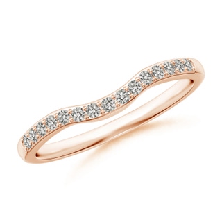 1.4mm JI2 Classic Diamond Half Eternity Contoured Wedding Ring in Rose Gold